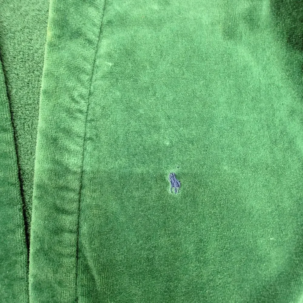 Vintage Polo Ralph Lauren Green Terry Velour Bathrobe Robe Mens OSFA Brazil